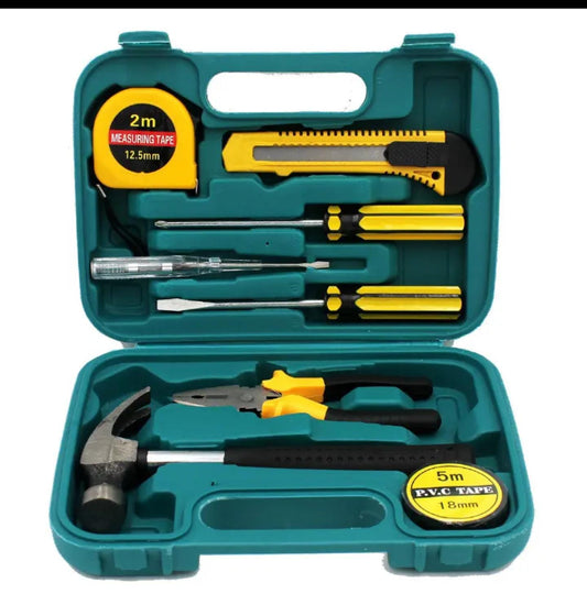 8‑Piece Household Tool Kit with Carry Case – Hammer, Pliers, Screwdrivers & More 🧰