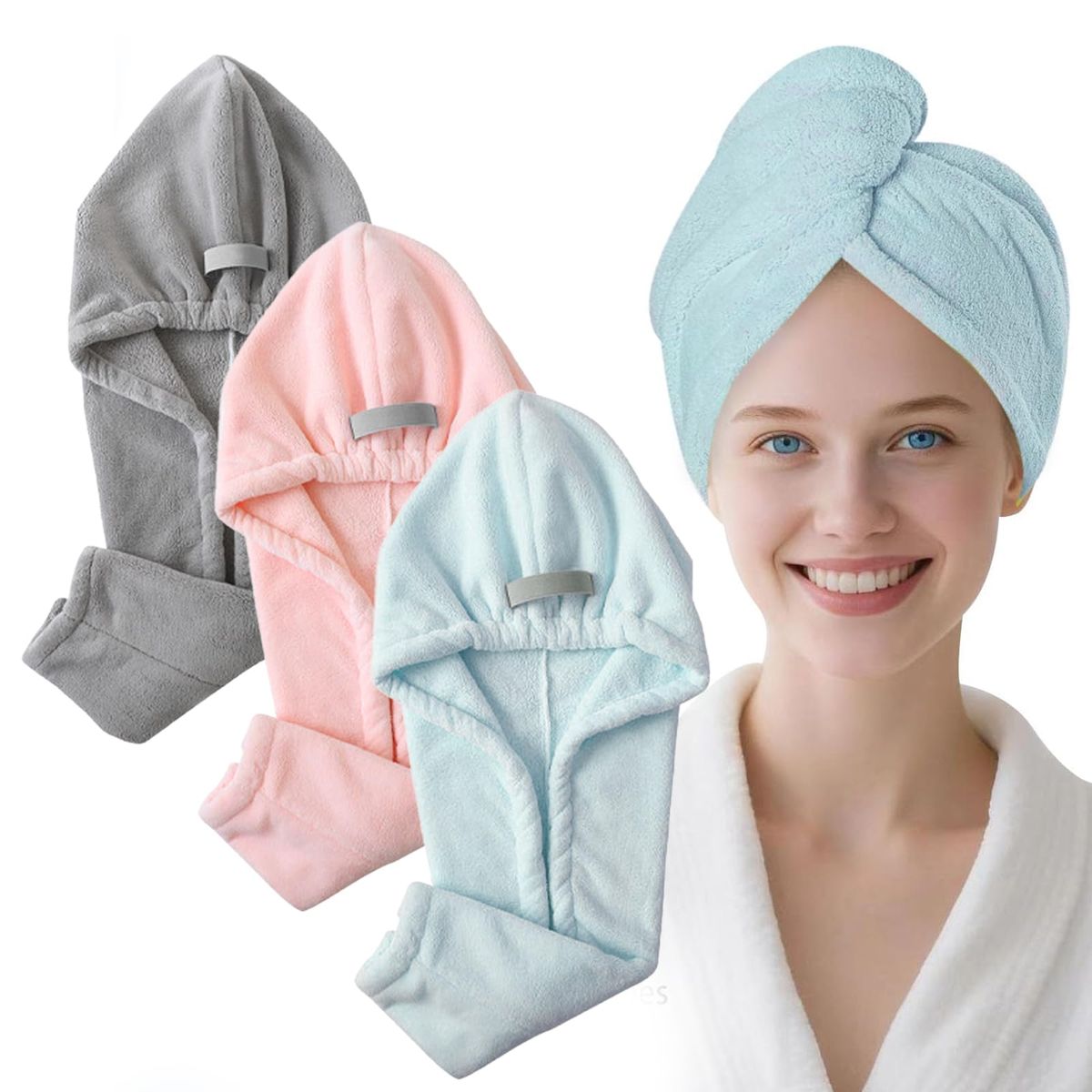 🧖♀️ Microfiber Hair Drying Turban Towel – Quick Dry Cap 💆♀️