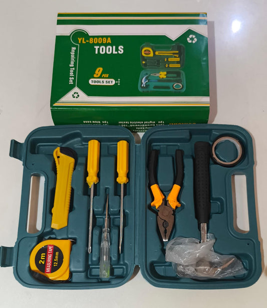 8‑Piece Household Tool Kit with Carry Case – Hammer, Pliers, Screwdrivers & More 🧰