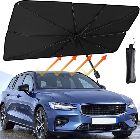Premium Foldable Car Windshield Sun Shade Umbrella - UV Protection & Heat Insulation
