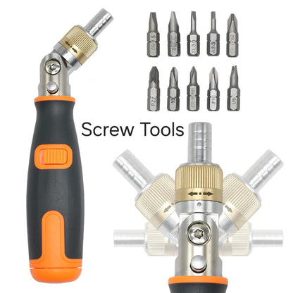 10‑in‑1 Adjustable Right‑Angle Ratchet Screwdriver Set 🔧