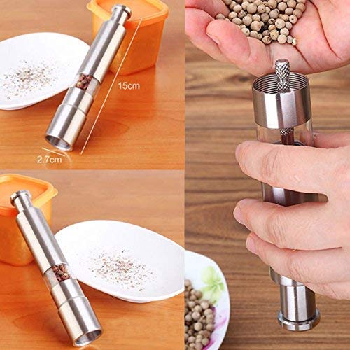 Stainless Steel One‑Hand Salt & Pepper Grinder Set 🧂