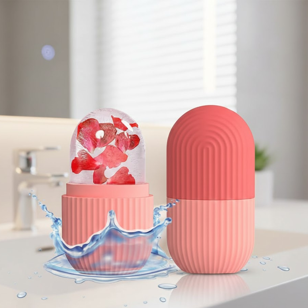 Silicone Capsule Ice Roller for Face – Reusable Cooling Facial Massager 🌸❄️