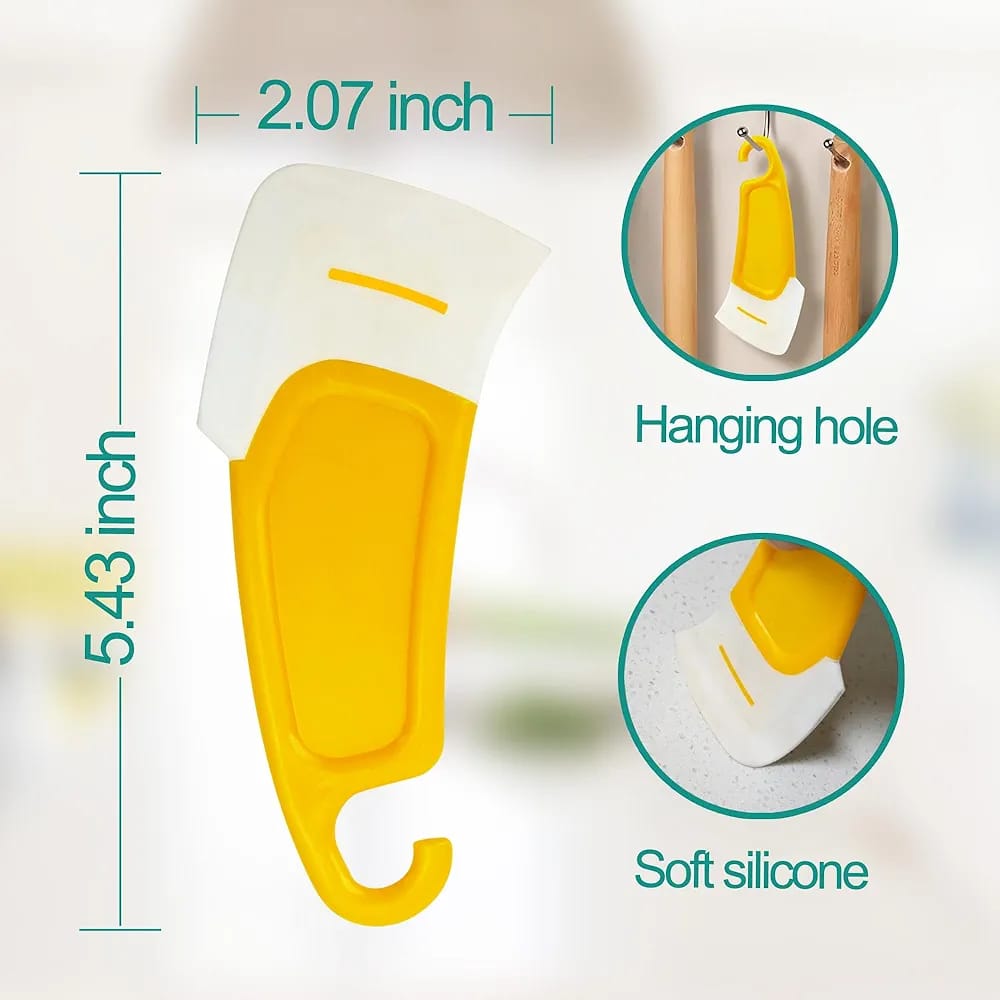 Mini Silicone Jar & Counter Scraper with Hook 🧽