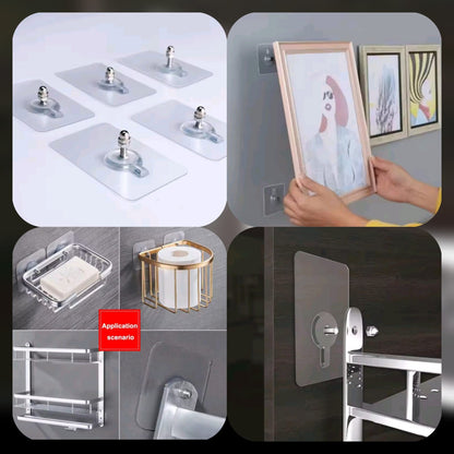 Seamless Self‑Adhesive Transparent Wall Hook – Heavy‑Duty Punch‑Free Hanger 🪝