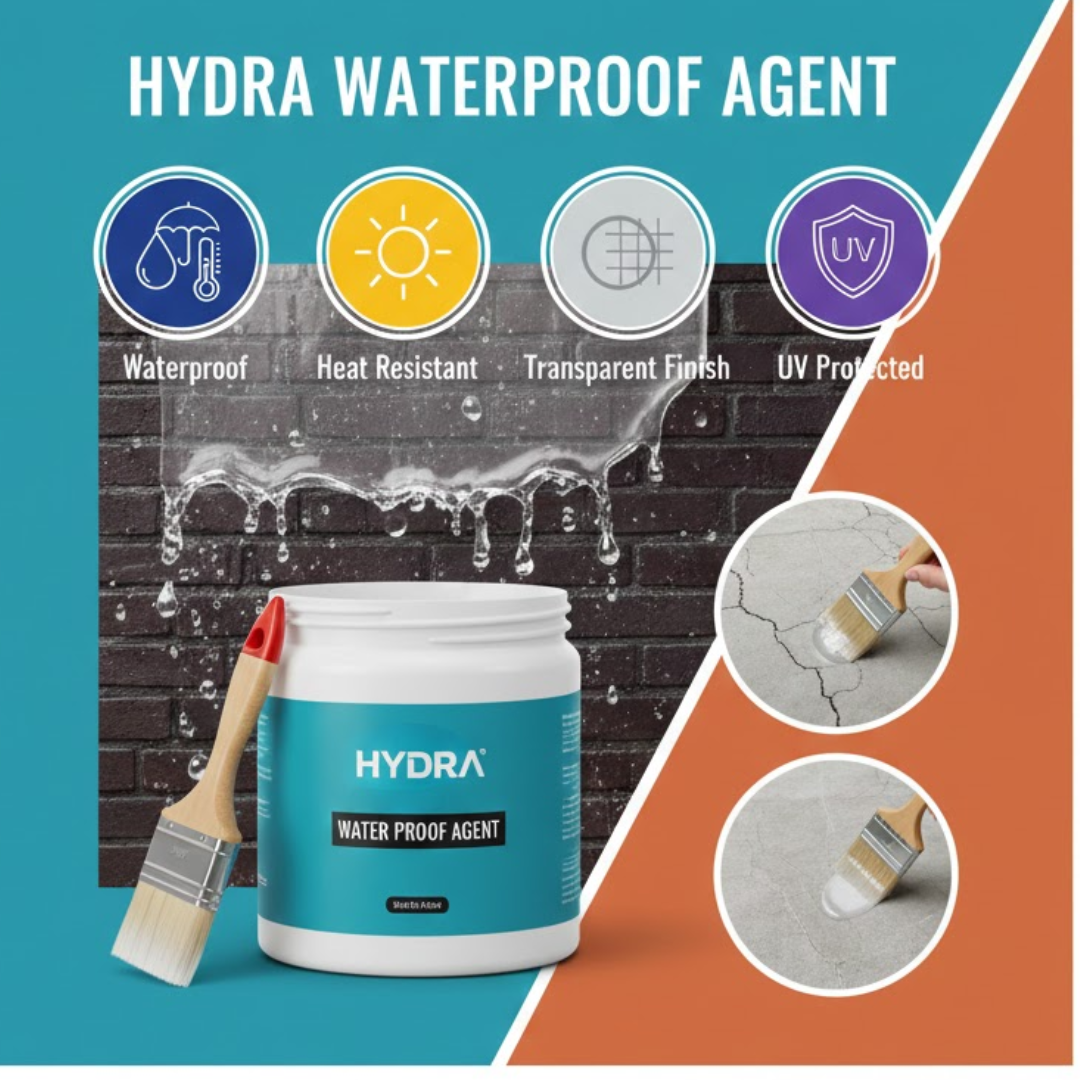 HYDRA Waterproof Agent – Transparent Heat & UV Resistant Wall Coating 🛡️💧