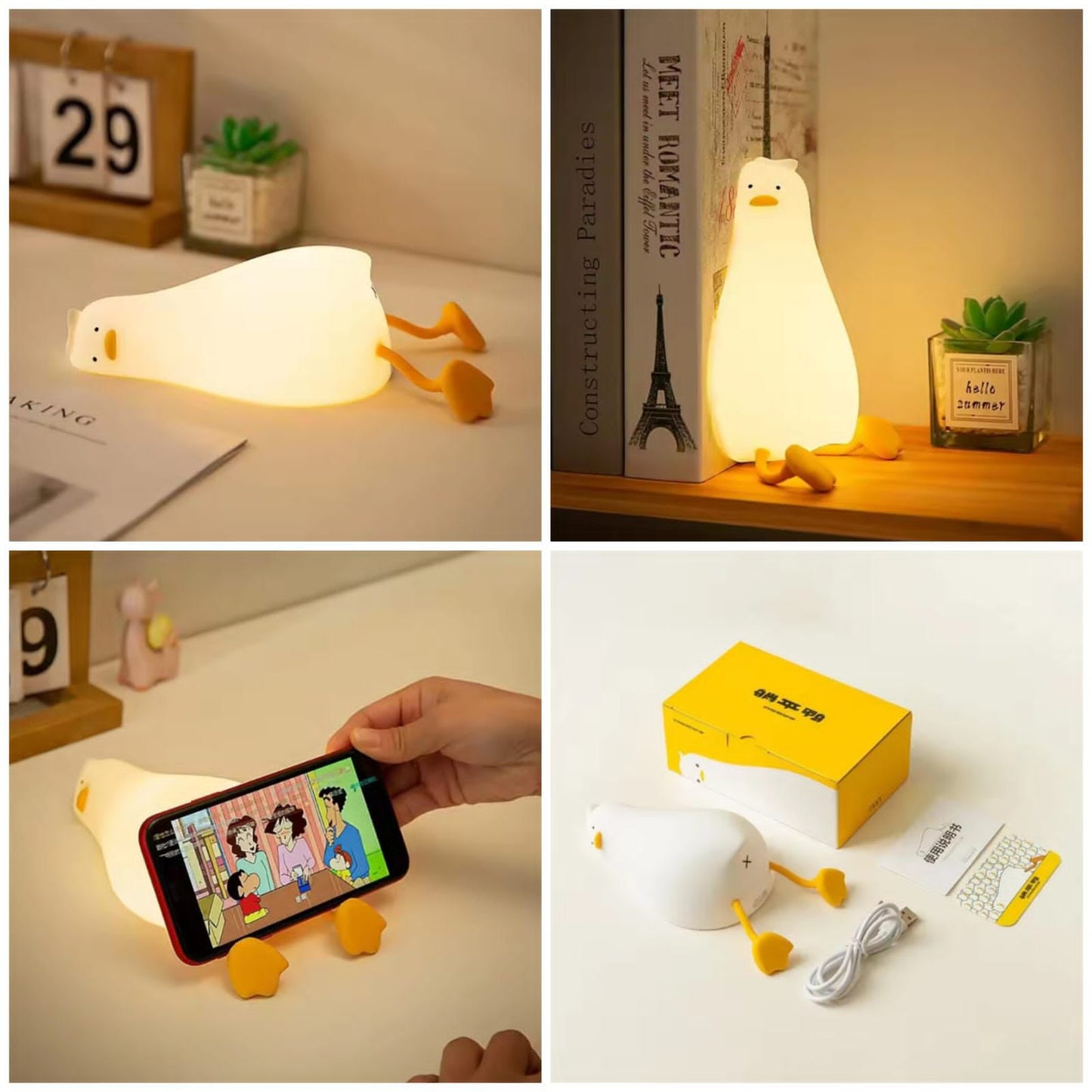 Cute Duck Night Light & Phone Stand